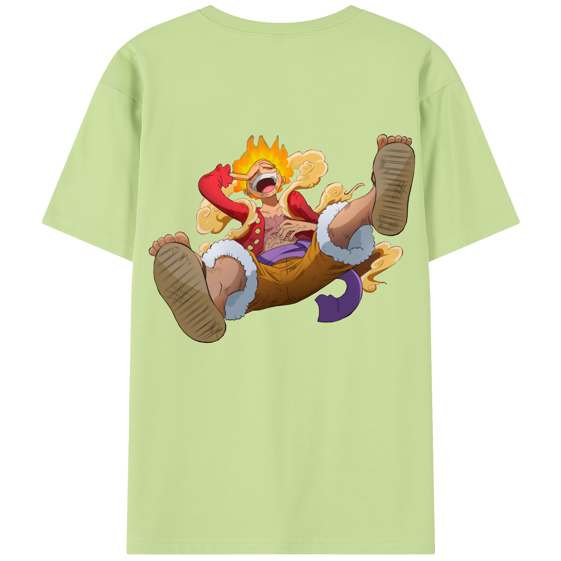 ワンピース モンキー・D・ルフィ ONE PIECE Monkey D. Luffy 綿100％半袖Tシャツ（背面プリント）